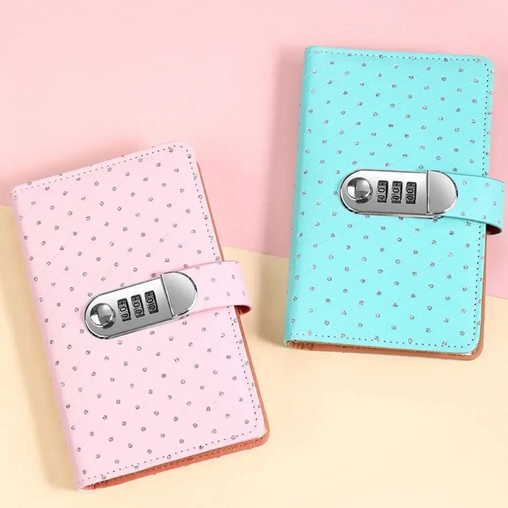 50Sheets Saving Money Binder PU Leather Little Crystal Cover Planner Organizer Wallet Storage Refillable Budget Binder with Lock