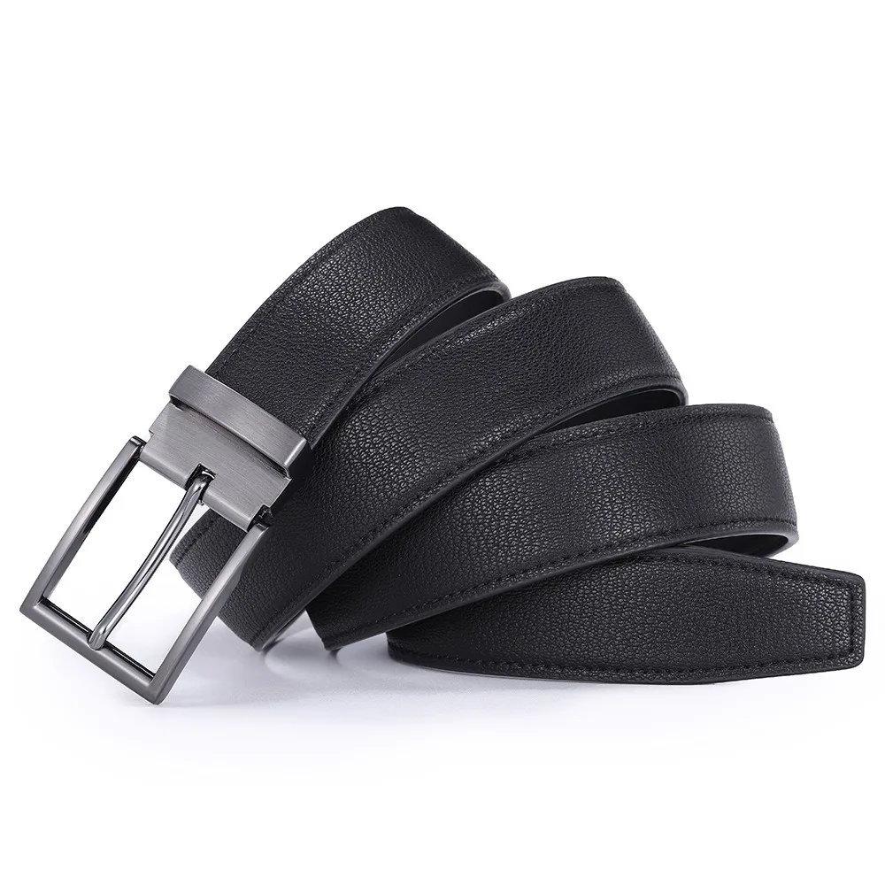 Classic 3.3cm Width Belts Men Metal Pin Buckle Adjustable Leather Waist Belt Jeans Pants Accessories Men's Business Belt Male