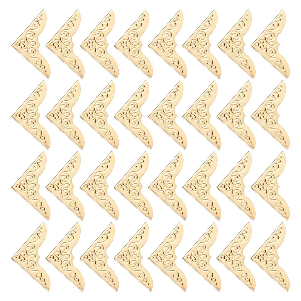 

60Pcs Vintage Metal Book Corners Caps for Journals Photo Albums Golden Decorative Corner Covers