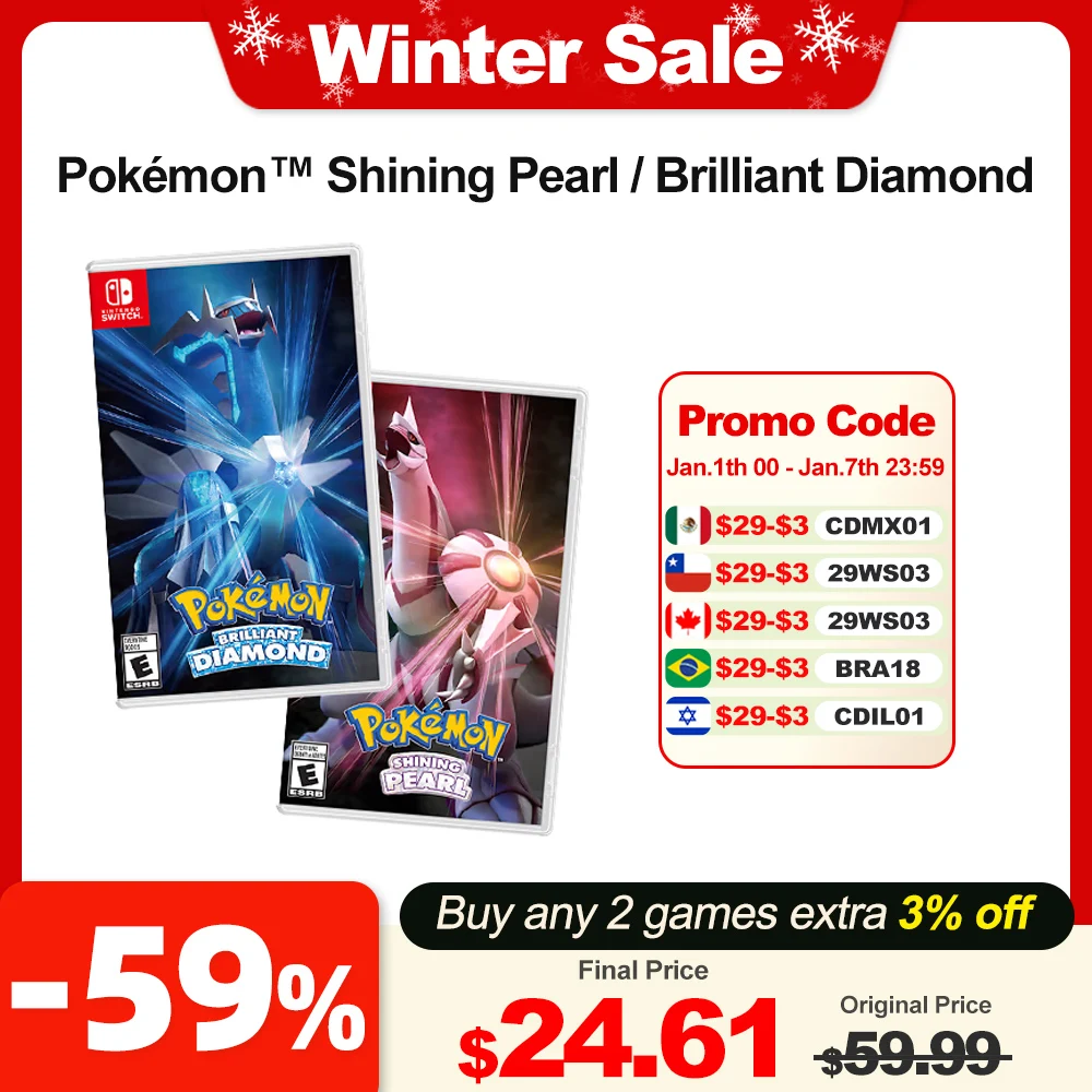 Pokemon Brilliant Diamond Shining Pearl Nintendo Switch Game Deals 100% Official Physical Game Card Action Genre RPG OLED Lite