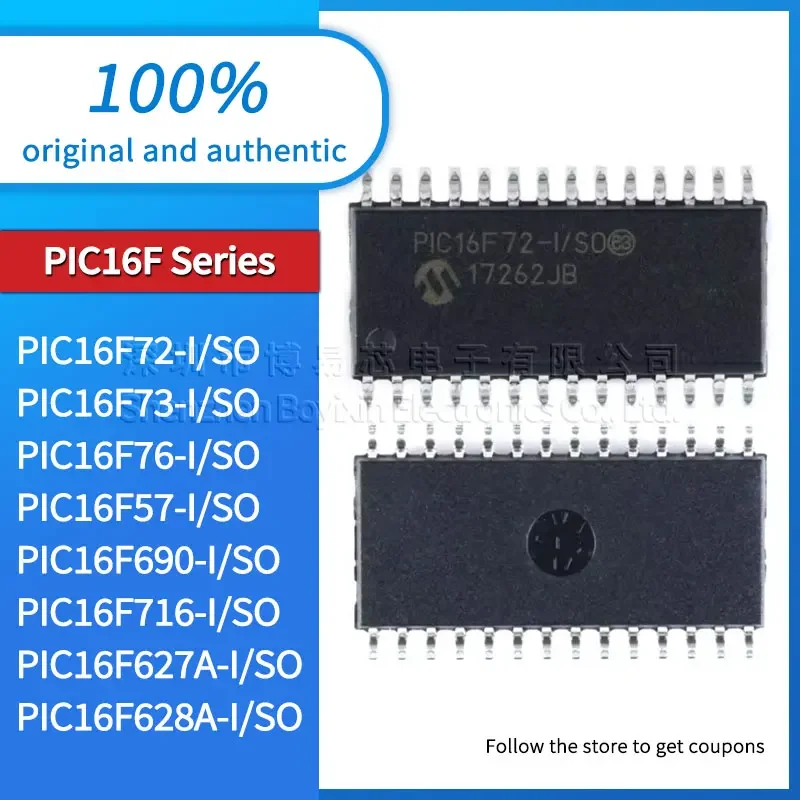 Original genuine PIC16F73 PIC16F76 PIC16F57 PIC16F690 PIC16F716 PIC16F627A PIC16F628A PIC16F72-I/SO SOIC-28