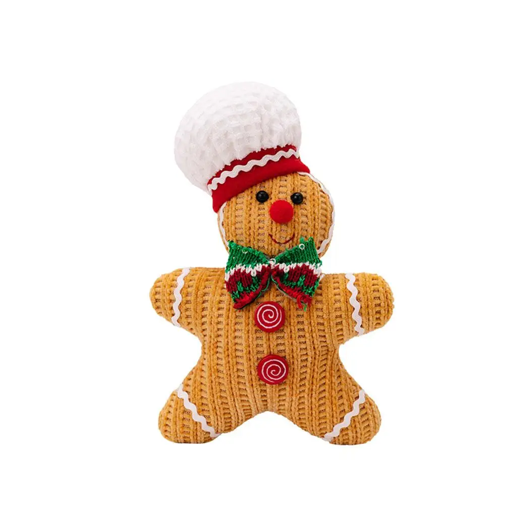 Gingerbread Man ต้นคริสต์มาส Topper Gingerbread Man ผ้าม่านสําหรับต้นคริสต์มาสขวดไวน์ผ้าม่านตกแต่ง C9R4