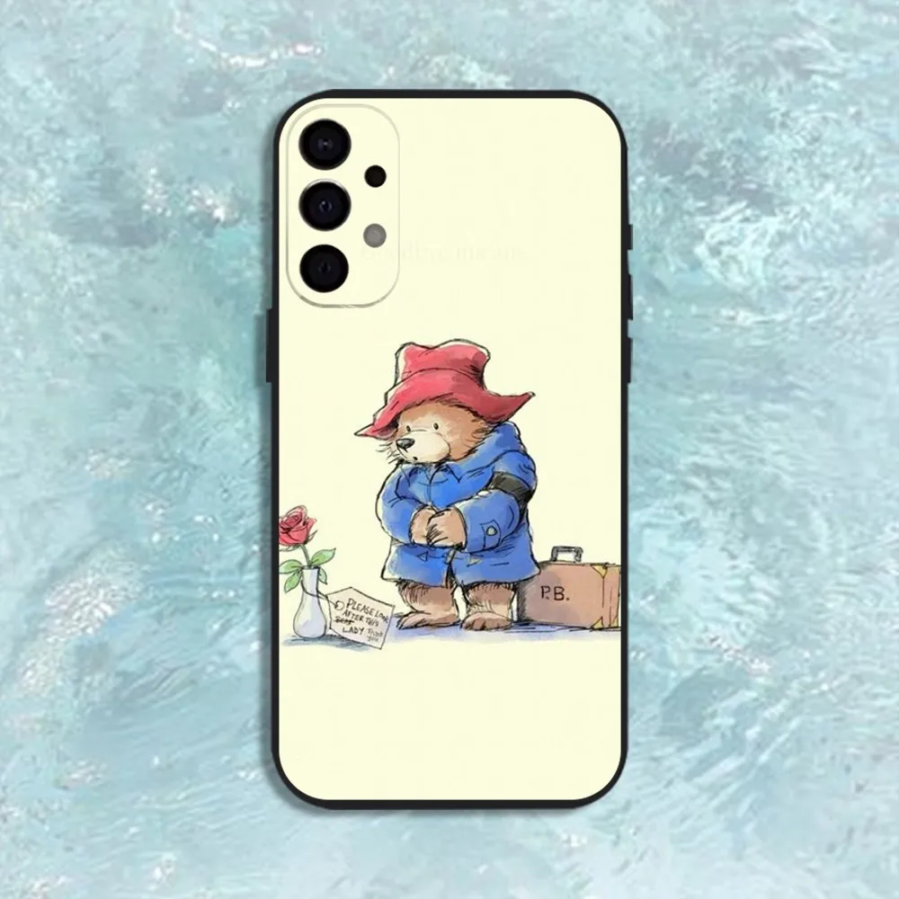 Милый чехол для телефона P-Paddington B-Bear для Samsung S25, S24, S21, S22, S23, S30, Ultra, S20, Plus, Fe, Lite, Note, 10,9,5G, черный чехол