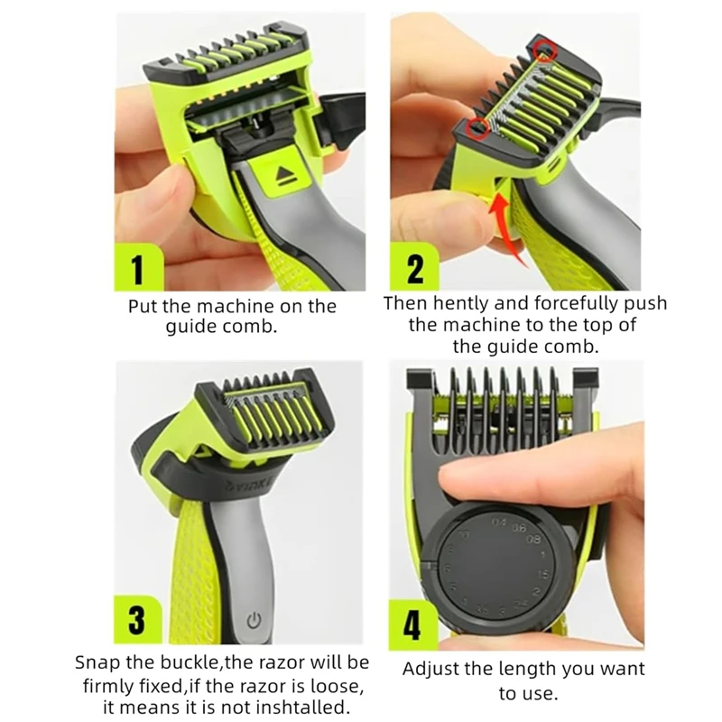 Guia ajustável Comb Substituição Blade Set, Guarda para One Blade Shaver, QP2520, QP2530, QP2620, QP2630
