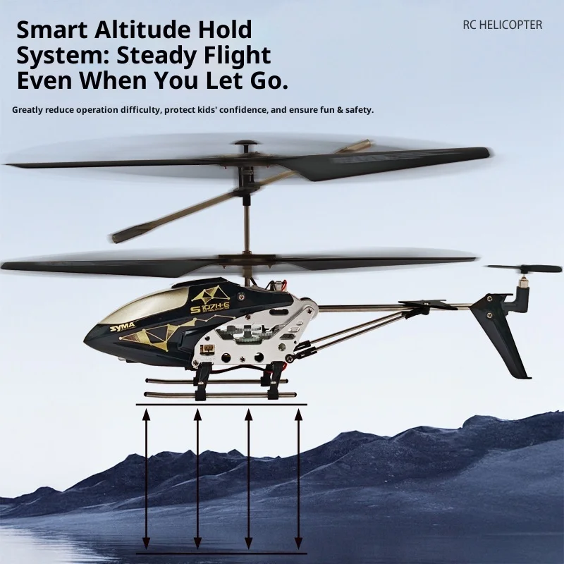 

Sima S107H-E Remote-Controlled Helicopter 4-Channel Dual Propeller Fixed Altitude Model Aircraft Toy for Outdoor Sports