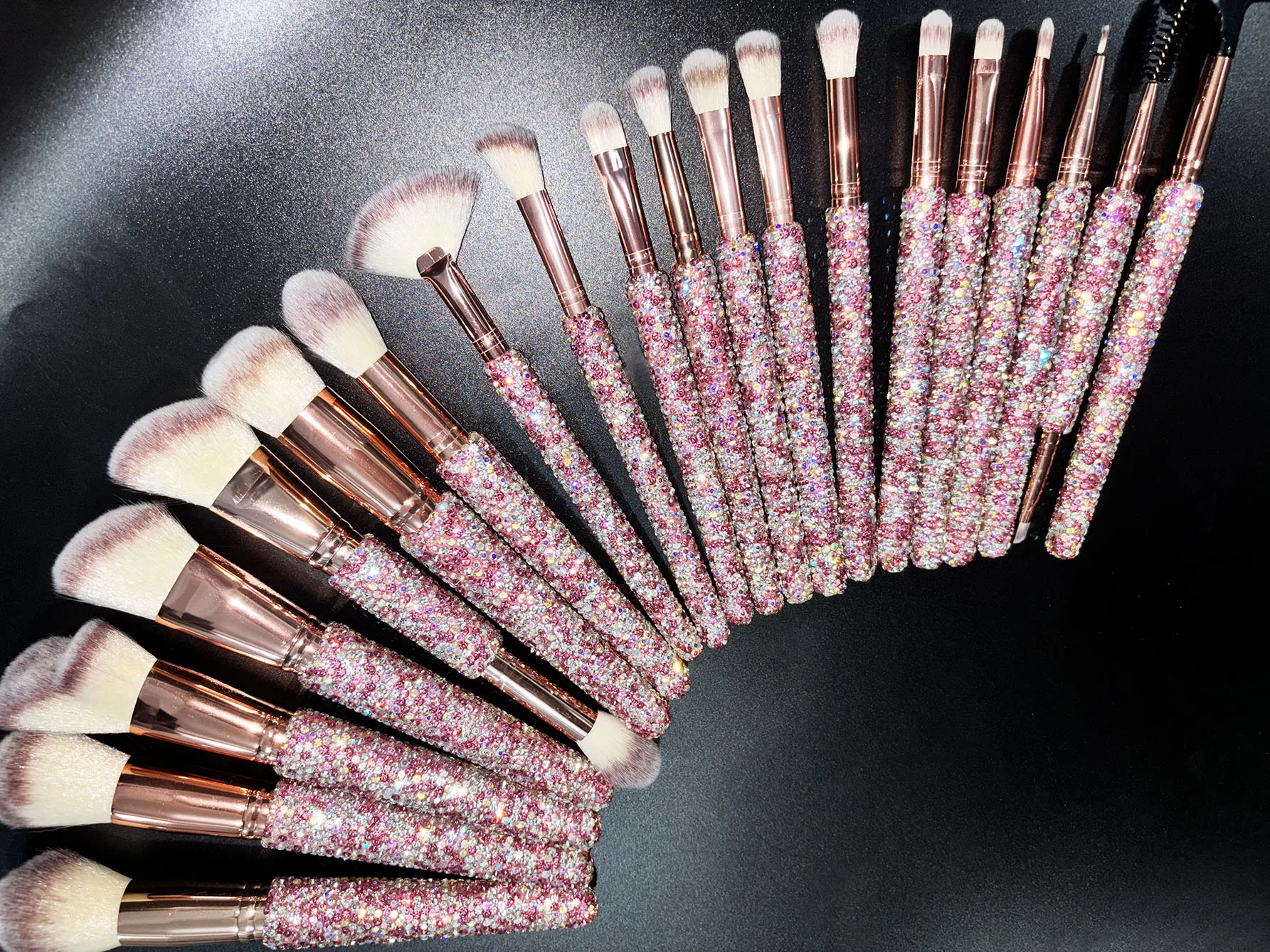 Ensemble de maquillage incrusté de diamants haut de gamme, 20 pièces, poudre de pin Rouge, avec strass pour améliorer l'effet artistique de beauté