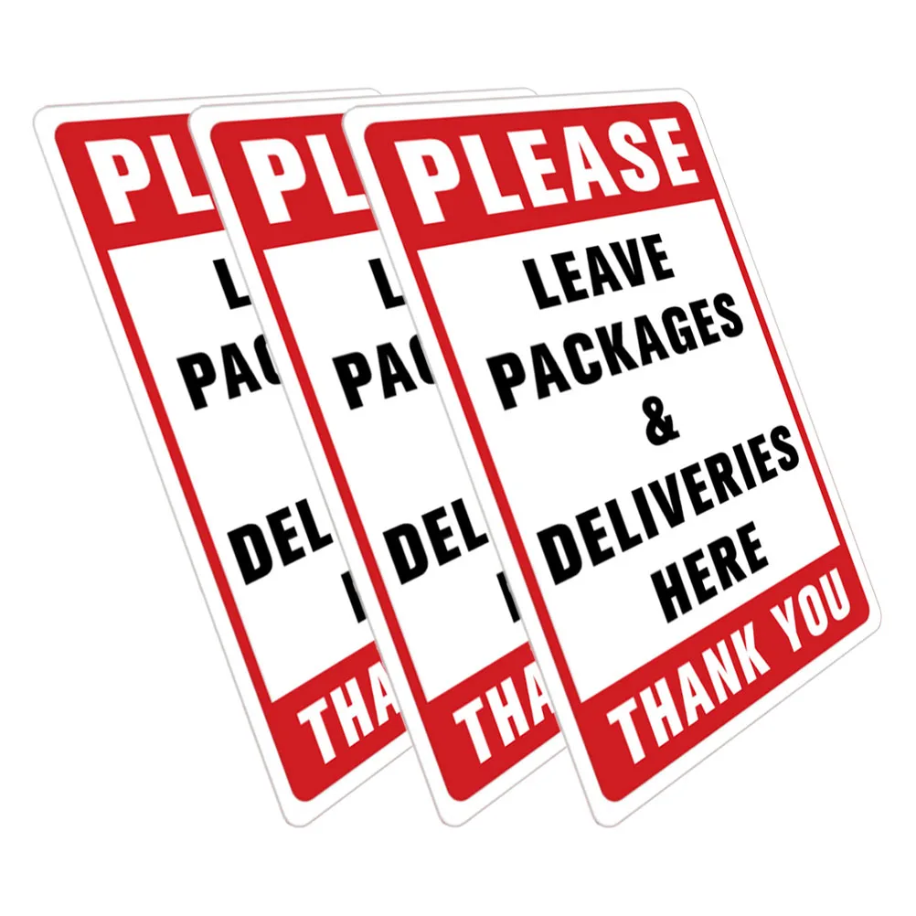

3Pcs PVC Wall Sticker Please Leave Packages Deliveries Here Practical Sign for Office Warehouse Door Decal Package Stickers