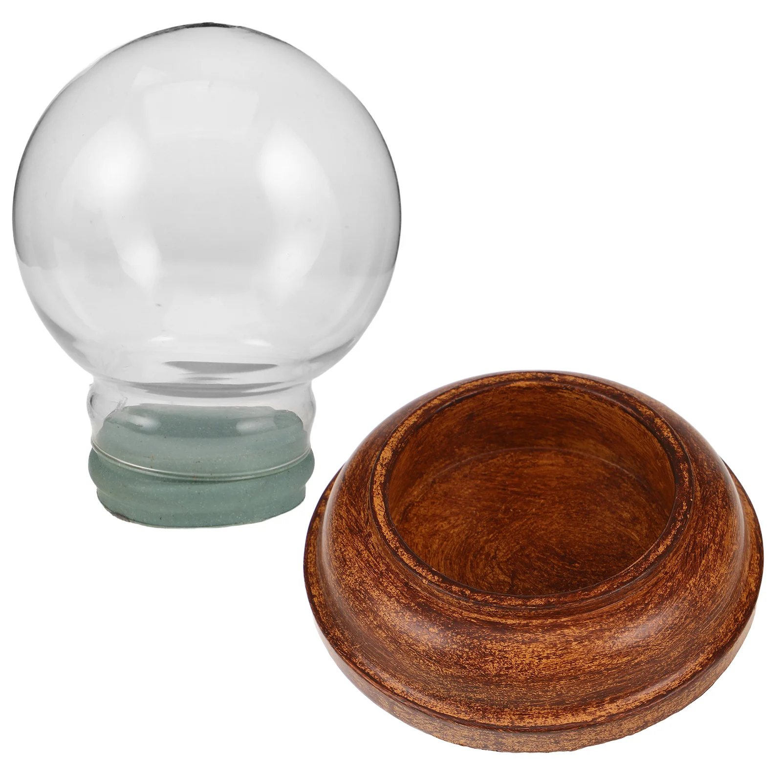 

Empty Snow Globe DIY Craft Kit Clear Glass Dome for Creative Projects and Seasonal Decor Small Glass Dome with Base