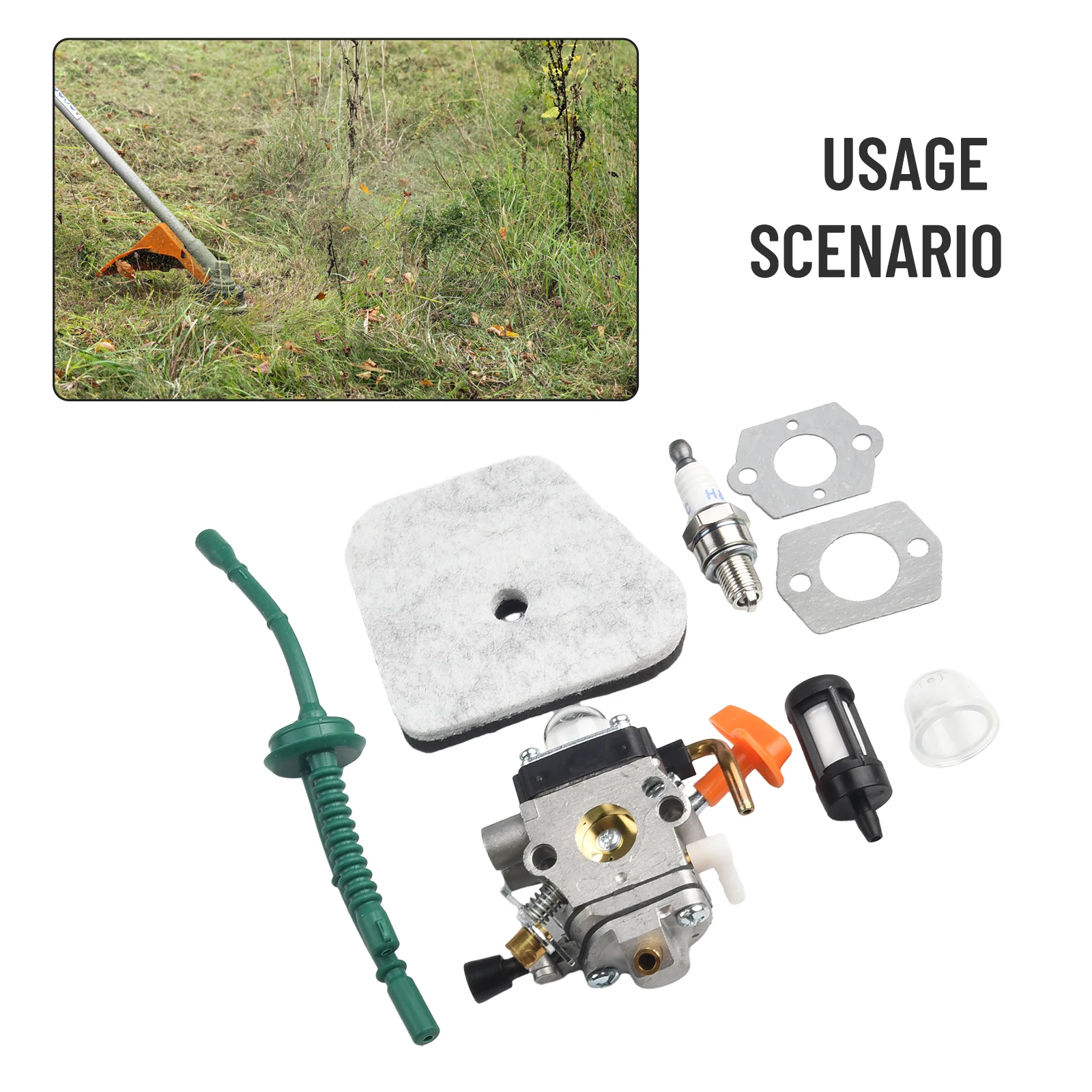 Carburetor Assembly for Various Trimmer Models Including For FS90 FS110 HT101 FS130 with Installation Accessories