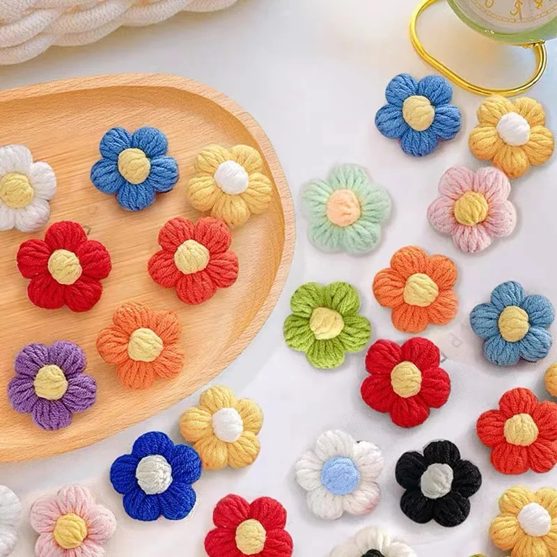 زهرة الصوف زين للملابس ، خياطة على بقع ، ديكور الأزهار للأحذية ، القبعات ، الحرفية DIY بها بنفسك ، مشبك شعر ديكور الزفاف ، 10 قطعة ، 30 قطعة ، 50 قطعة