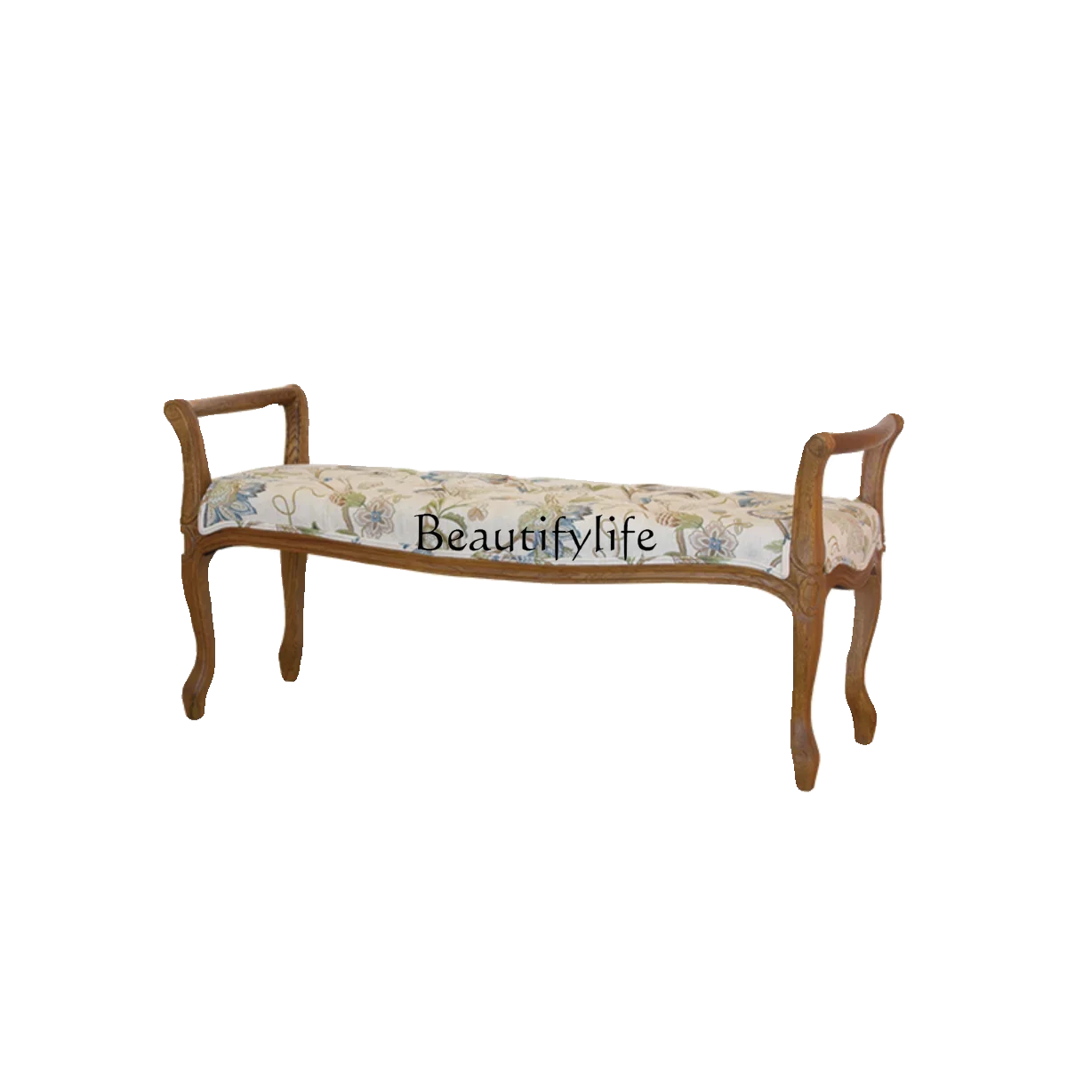 

American country fabric bedside stool shoe changing stool bed and breakfast bedroom with furniture