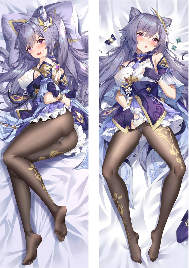 

Game Genshin Impact Keqing Pillow Case Cosplay Hugging Body Cover Home Bedding Anime Dakimakura case Peach Skin