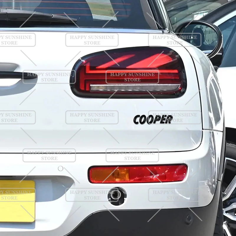 3D Metal Cooper S D Rear Tailgate Boot Badge Car Sticker Trunk Body For MINI T36 JCW Black Letters Emblem Decoration Accessory