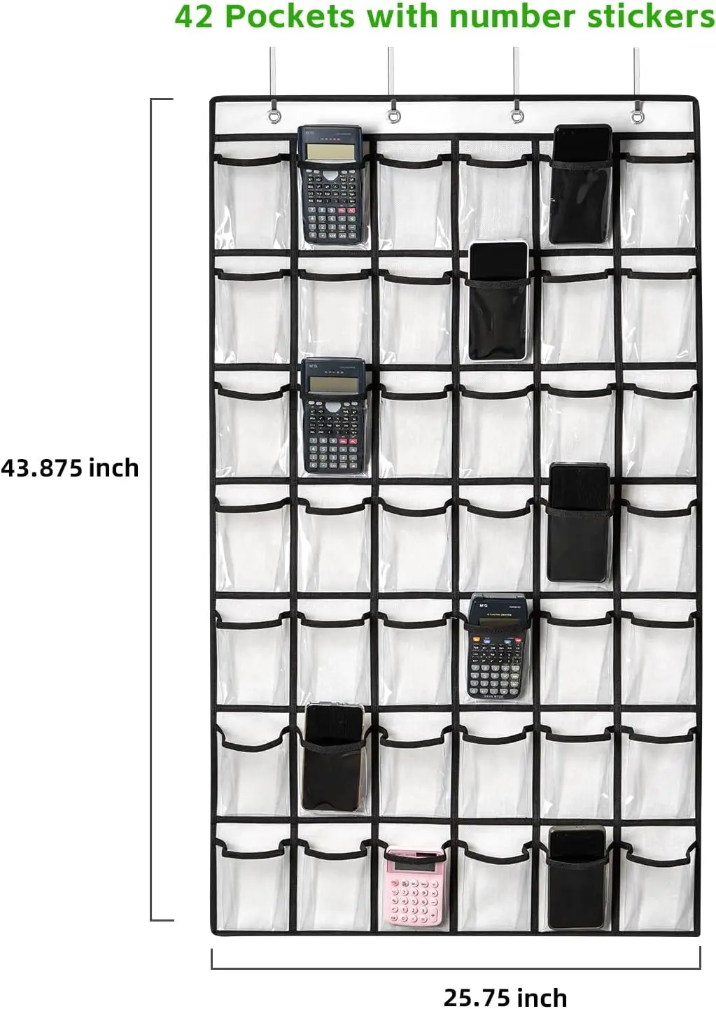 42 Pocket Cell Phone Holder for Classroom Teacher Essential Organization And Storage Management Tool for School Pocket Charts