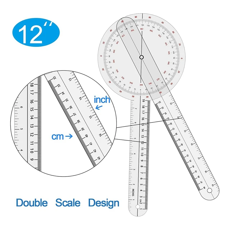 Digital Goniometer 360 Degree, Goniometer Physical Therapy - 12 Inch-DTA9