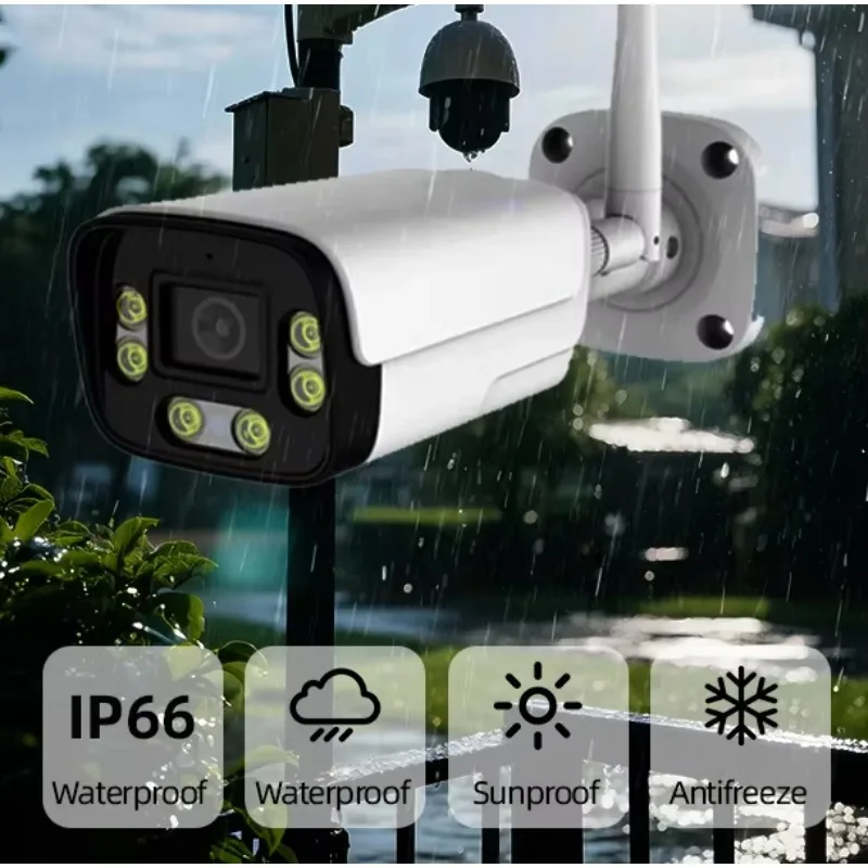 5MP HD الملونة IP رصاصة واي فاي كاميرا IR-CUT السيارات التبديل في يوم وليل CCTV مراقبة في الهواء الطلق اتجاهين كاميرات الصوت #6