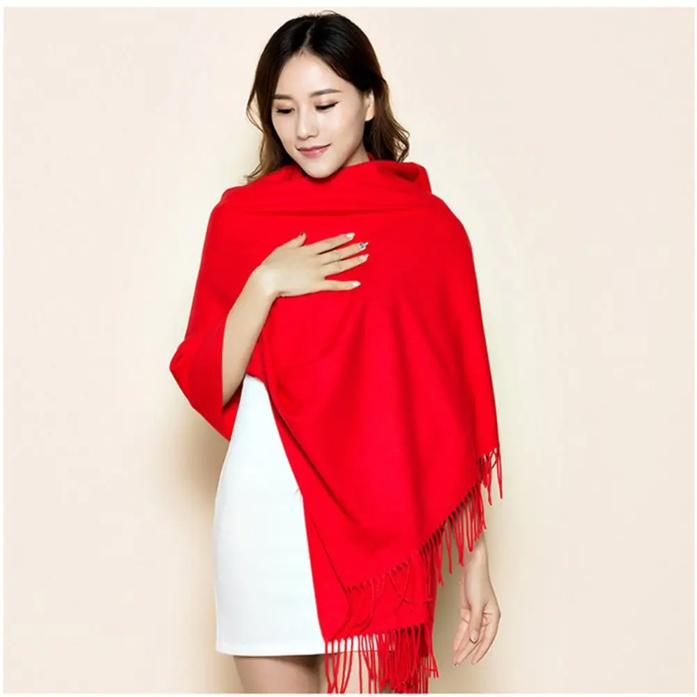 

Imitation Cashmere Tassel Shawl Thicken Solid Color Long Fringed Shawl Luxury Elegant Cloak Cardigan Cape