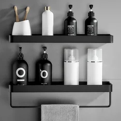 Bathroom Shelf Wall Shelves Shelf Aluminum Black Bathroom Corner Shelf Wall Mounted Black Aluminum Kitchen Storage Holder