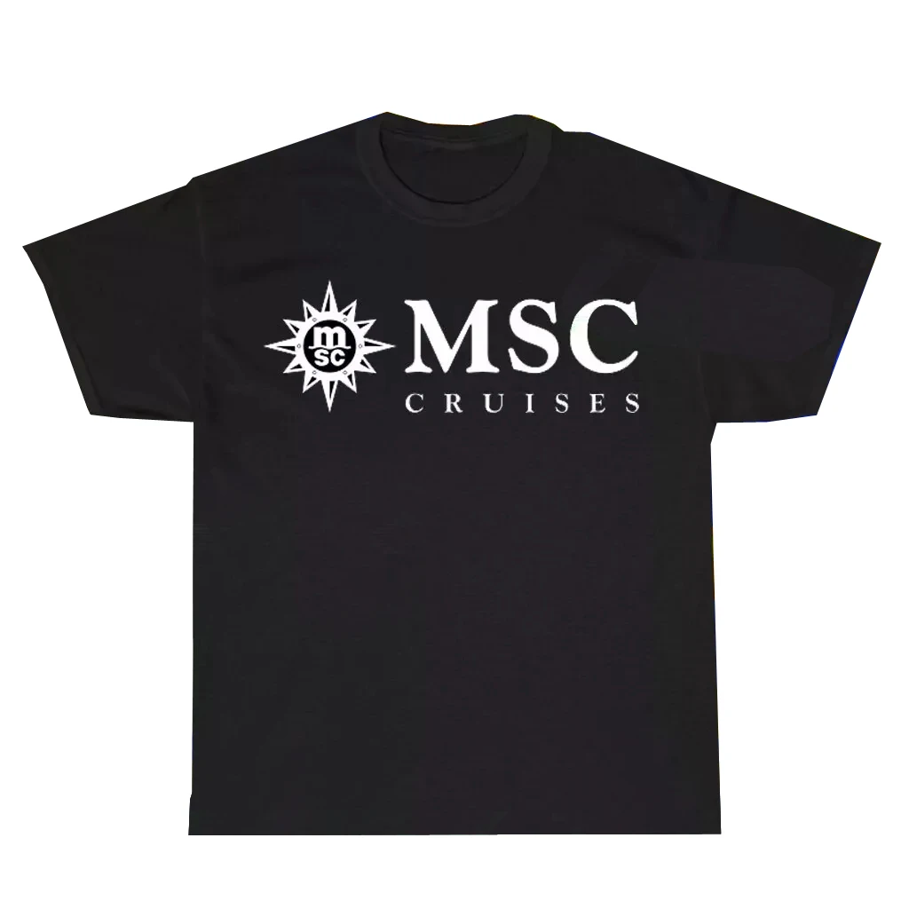 T-shirt à Manches Courtes pour Homme, 2024 Coton, Noir, Logo Msc Croisières, Cool Tee Hip Hop Streetwear, Offre Spéciale, Été 100%