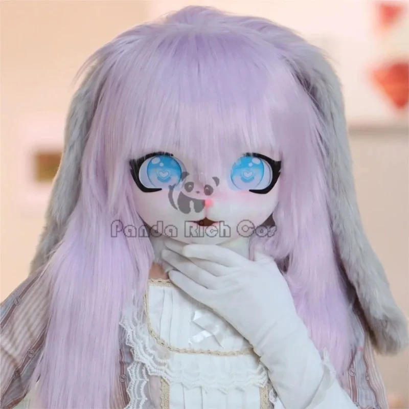 

qq78Request7Fursuit Маска кигуруми Пушистый костюм Милая Лолита Вип Уши Кролик Животное Кукла Kig Лапы Голова База Fursuit Косплей Костюм