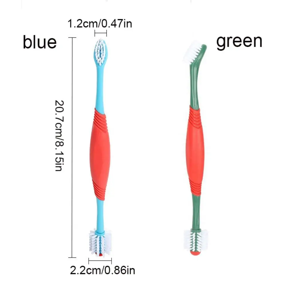 360° Pet Double Head Toothbrush Plastic Wear Resistant Multi-angle Dog Toothbrush Soft Bristle Pet Tooth Cleaning Tools