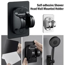 Shower Holder Adjustable Showerhead Holder Plating Shower Rail Head Holder Self-Adhesive Bathroom Wall Mount Bracket