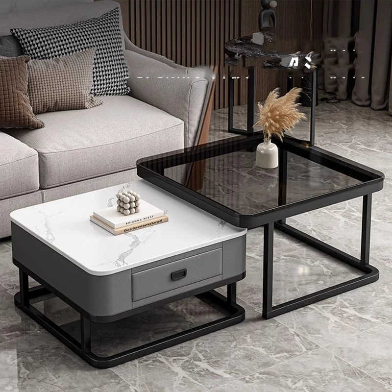 Luxury Square Coffee Tables Modern Minimalist Unique Design Coffee Tables Vintage Bedroom Muebles Para El Hogar Furniture