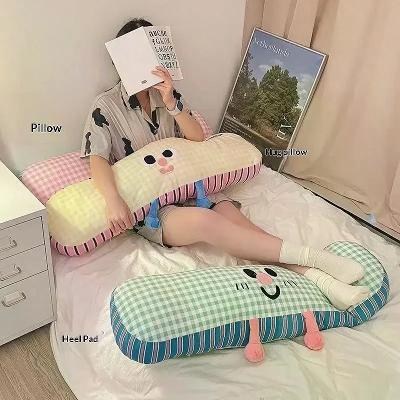 Pressure Relief Long Grid Sleeping Pillow 1PC Soft Breathable Side Sleep Leg Clamp Pillow for Adult Bedroom Sleep
