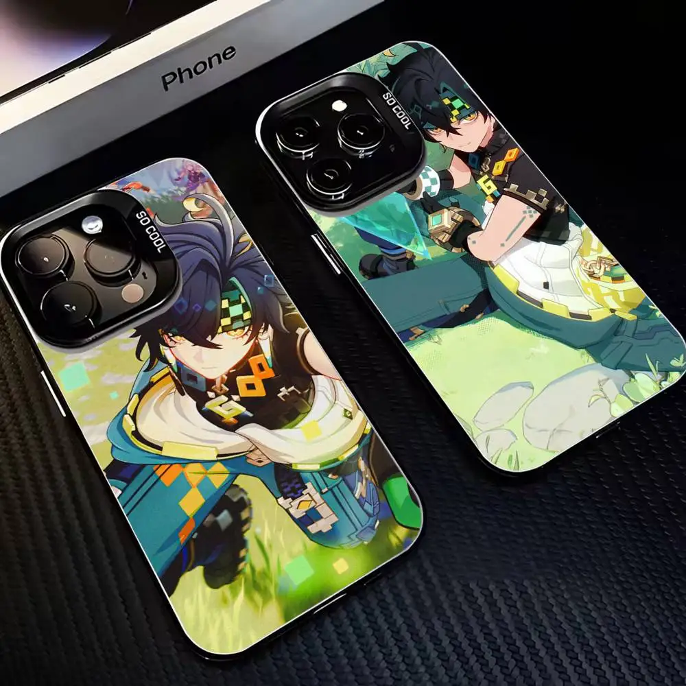 

Game Genshin Impact Kinich Phone Case For iPhone17,16,15,14,13,12,11 Plus,Pro Max Black Matte Shockproof Cover