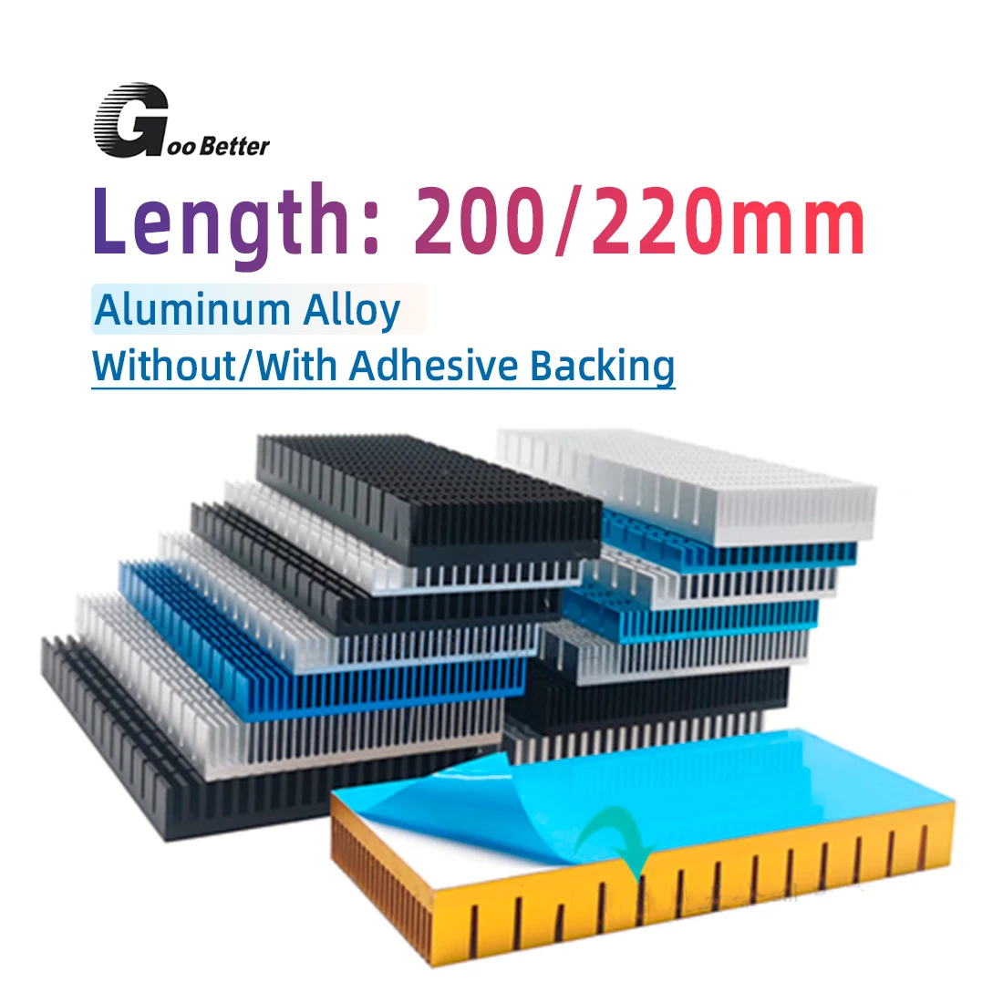 

Aluminum Heatsink Radiator Heat Sink Cooling For Electronic Chip IC 3D printer 200 x 35 x 14mm~220 x 195 x 10mm Multiple Colors