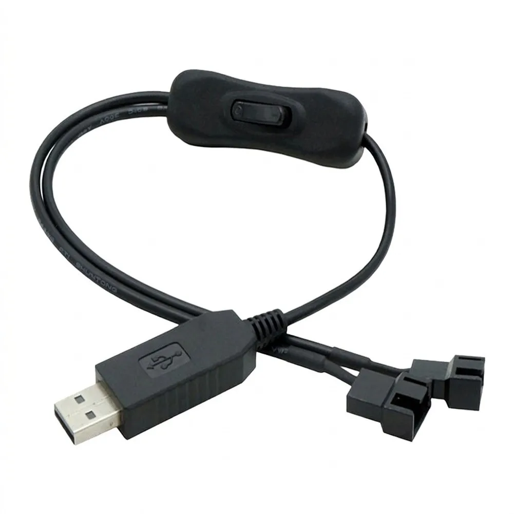 Tinned Copper Conductors USB To 4Pin Fan Cable PVC Insulation Material 22AWG Wire Gauge USB To 4-pin Fan Cable
