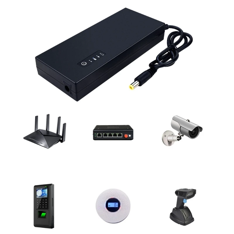 Uniwersalny 8000mAh USB DC12V 3A 38.48WH 5.5x2.1mm zasilacz awaryjny Mini UPS bateria zapasowa do routera WiFi kamera