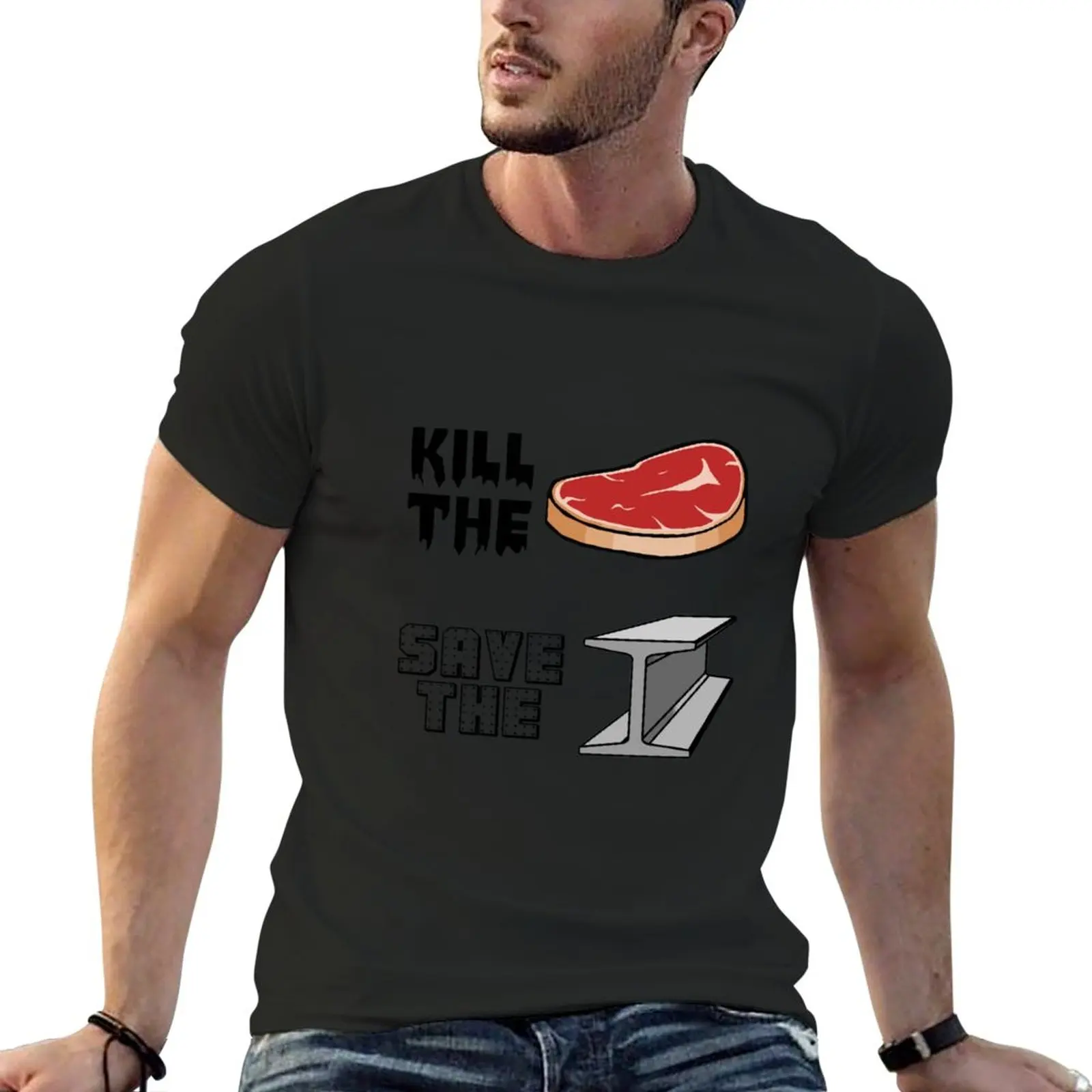 

New Kill the Meat. Save the metal. T-Shirt graphics t shirt anime boys t shirts tees mens clothing