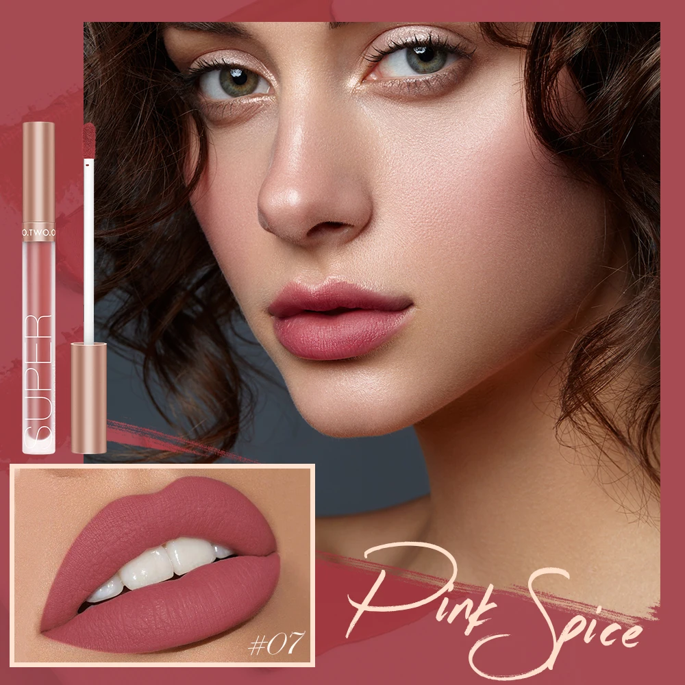 Wholesale O.TWO.O Lipstick Lip Gloss Makeup Waterproof Velvet 12 Colors Liquid Lip Stick Matte Long Lasting Sexy Red Lip Tint