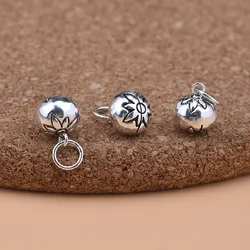 S925 Sterling Silver Thai Silver Jewelry Accessories Lace Bell Pendant Handmade DIY Material Homemade Bracelet Accessories