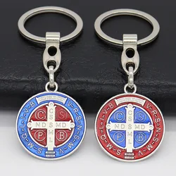 Colorful Saint Benedict Keychain Catholic Religion Saint Benedict Exorcism Car Keychain Cross Jewelry Accessories Christianity