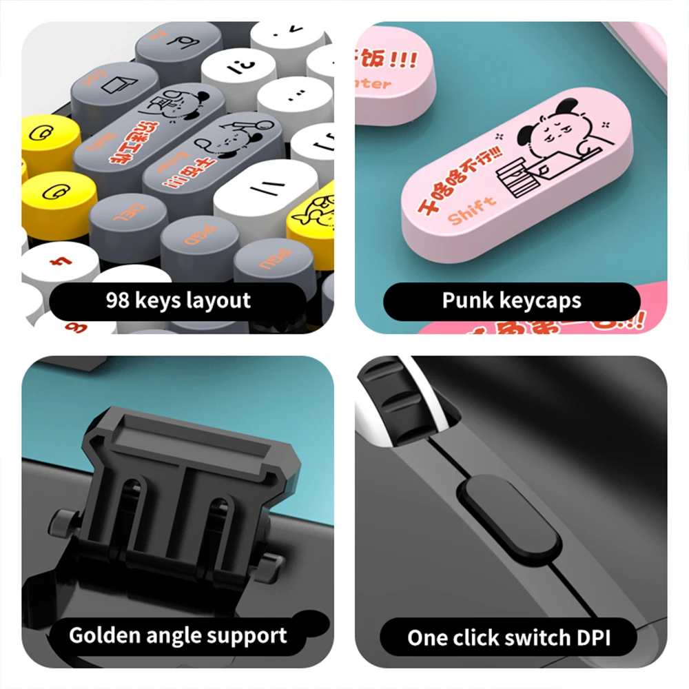 คีย์บอร์ด USB แบบมีสายสําหรับ Viper K2por Retro Punk แฟชั่นเดสก์ท็อปแล็ปท็อปคีย์บอร์ดเกมคีย์บอร์ดของขวัญหญิง