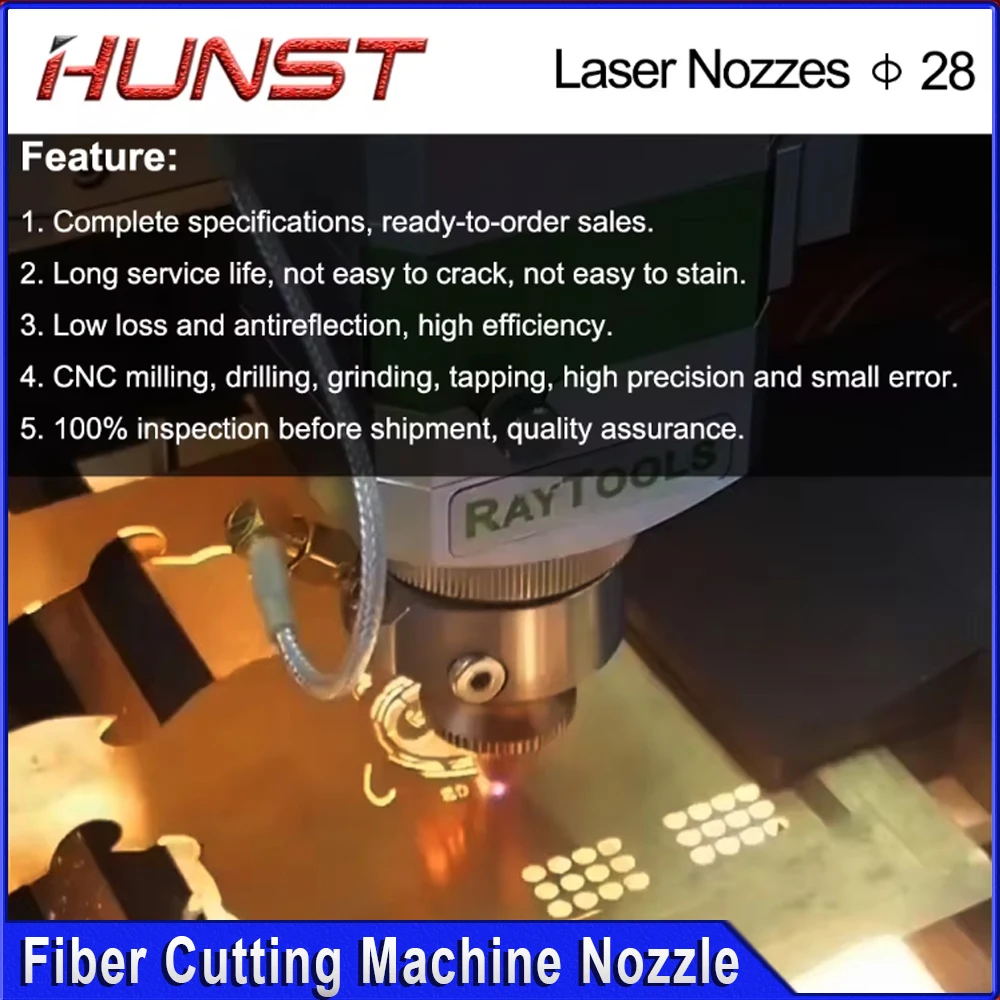 HUNST 10 قطع Raytools فوهة ليزر طبقة واحدة ومزدوجة قطرها 28 مللي متر قطر 0.8-4.0 رأس قطع الألياف المناسب
