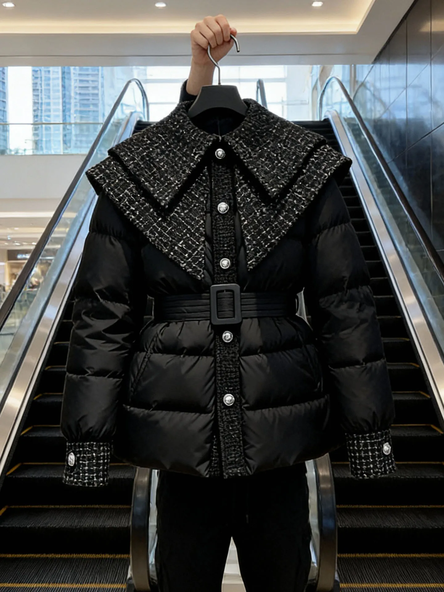 

Sli Bla Puffer Jaet женское пальто средней длины из искусственного меха зимняя верхняя одежда Thiened для поездок на работу Sle корейская версия стандартной посадки