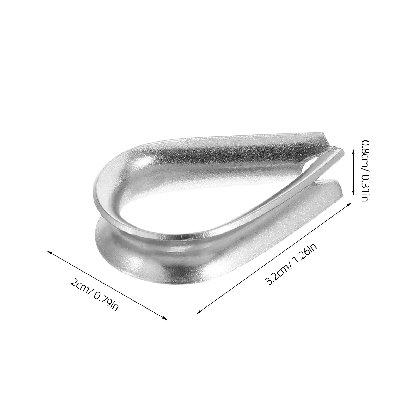 50Pcs Stainless Steel Wire Rope Thimbles Heavy Duty Rigging Sleeves for Towing Climbing Camping Outdoor Marine Industrial