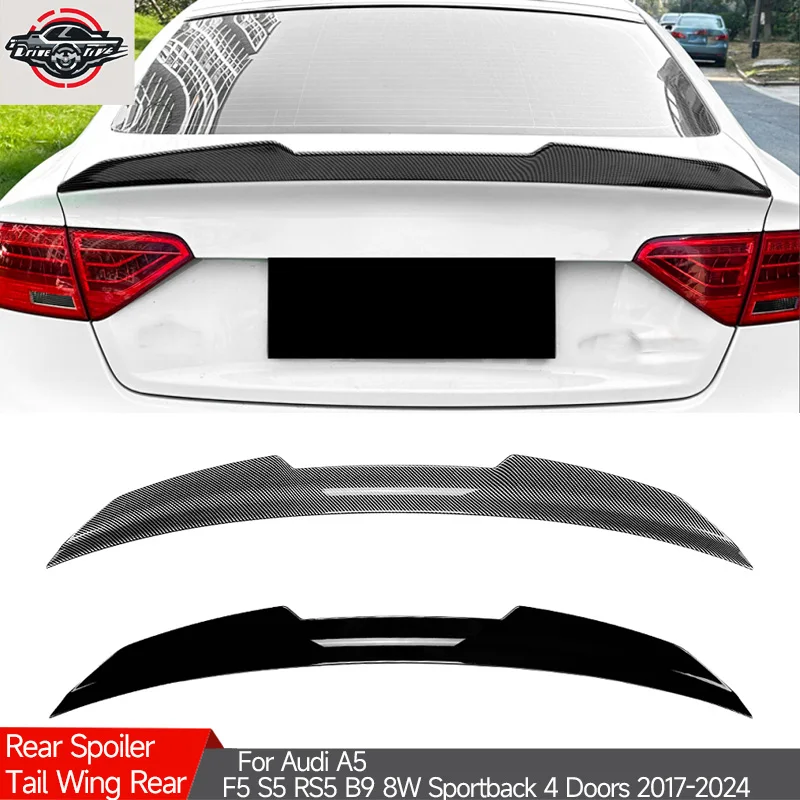 Car Rear Spoiler Tail Wing Trunk Lip Trim Body Kit Car(Auto) Accessories For Audi A5 F5 S5 RS5 B9 8W Sportback 4 Doors 2017-2024