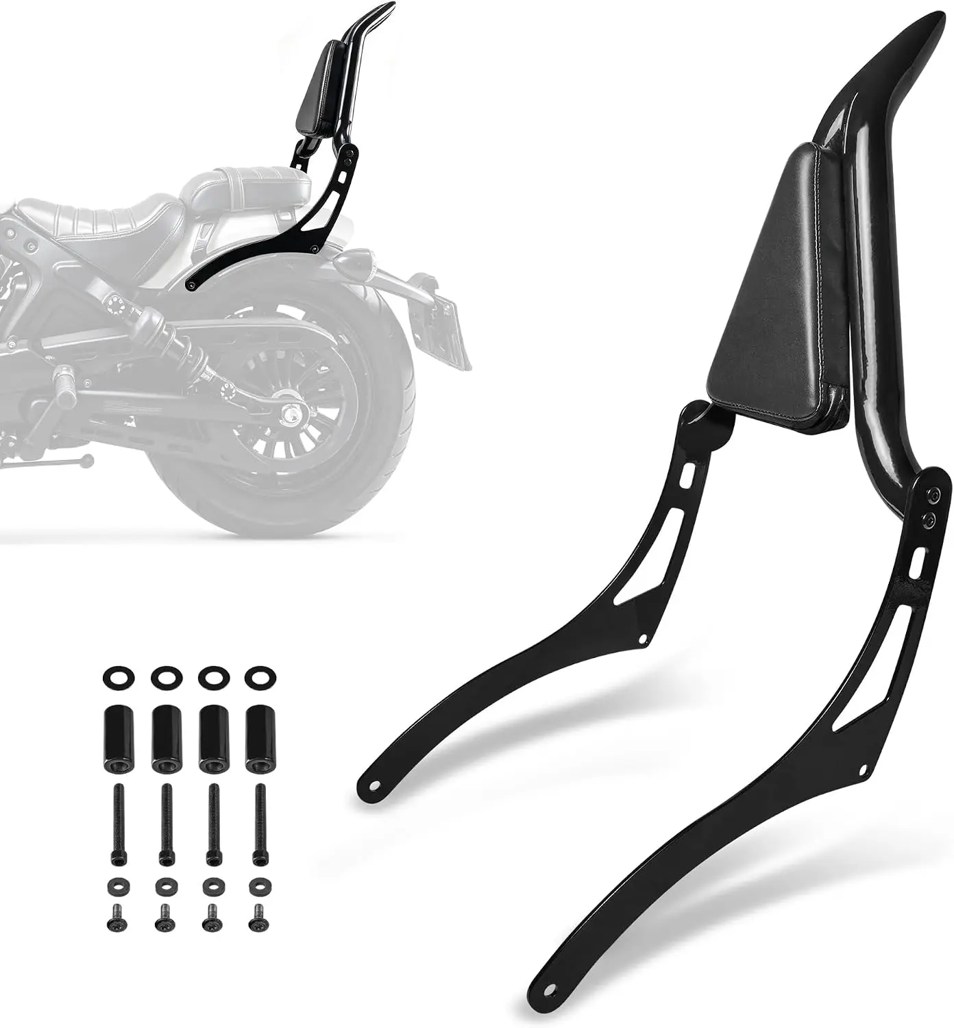 Rear Passenger Backrest Sissy Bar, Detachable Passenger Sissy Bar Accessories For Indian Scout Bobber Twenty Sixty ABS 2018‑2024