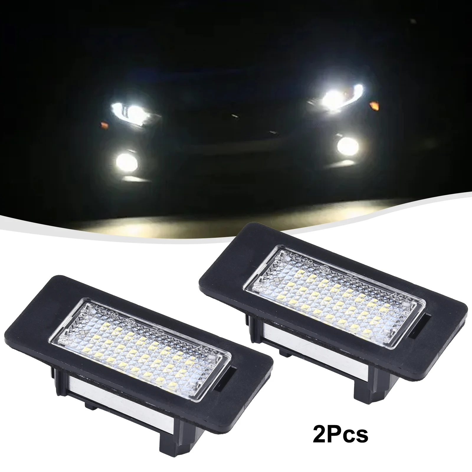 2Pcs LED Car License Plate Light For BMW E90 E92 E39 E60 E61 M5 E70 PVC Rear Lights License Plate Lamp Accessories For The Car