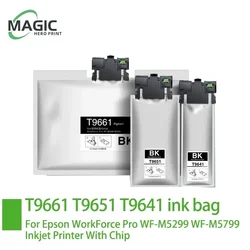 Compatible T9641 T9651 T9661 Ink Bag Cartridge With Ink For Epson WorkForce Pro WF-M5299 WF-M5799 Inkjet Printer With Chip