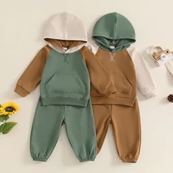 Baby Clothing Boy Fall Tracksuit Classic Long Sleeve Contrast Color Hoodie Sweatshirts + Pants Set Outfits Clothes