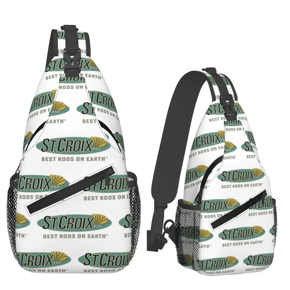 New St Croix Rods Fishing American Chest Bag Men Sling Crossbody Backpack Chest Bag Traveling Hiking Daypack Shoulder Bag