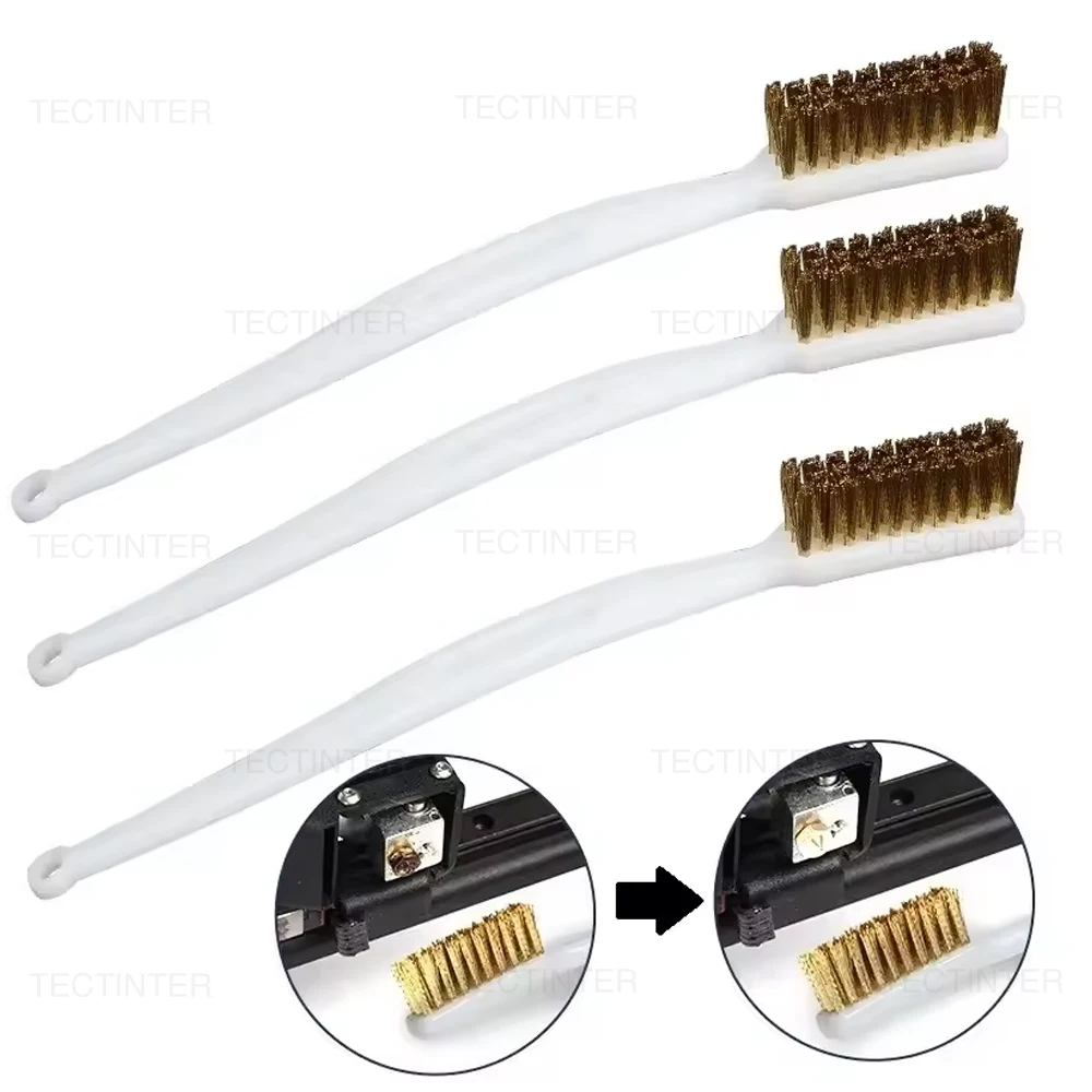 1/2/3Pcs Copper Wire Brush Small Brass Toothbrush Handle 3D Printer Nozzle Cleaner Tool Hot End Cleaning Bristle for Clean Rust