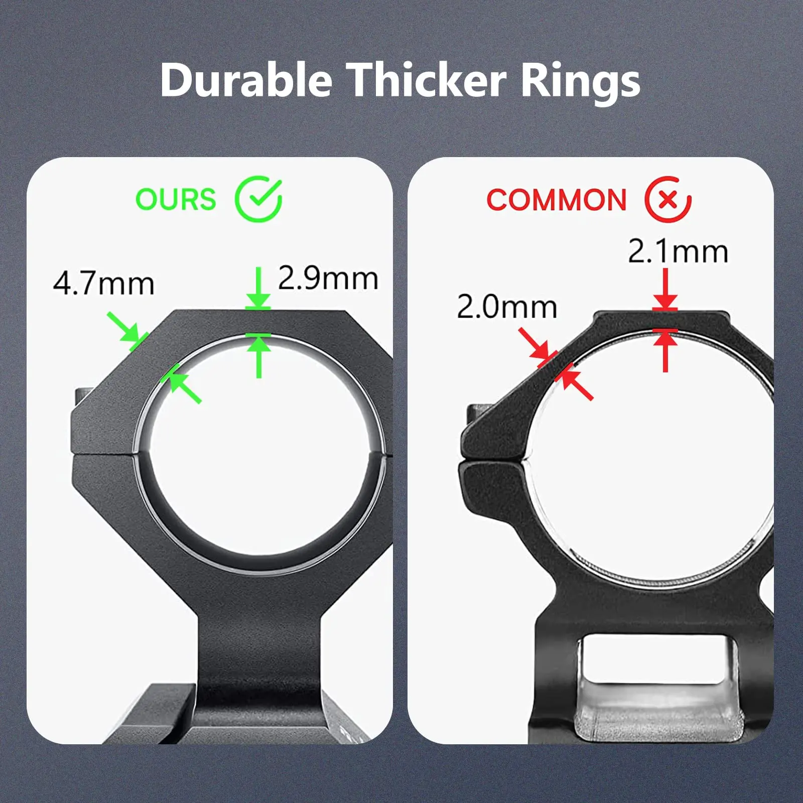 Scope Ring Picatinny Rail Flashlight Base Cantilever Offset Mount Dual Ring 1 inch or 30 mm Diameter Aluminum Alloy