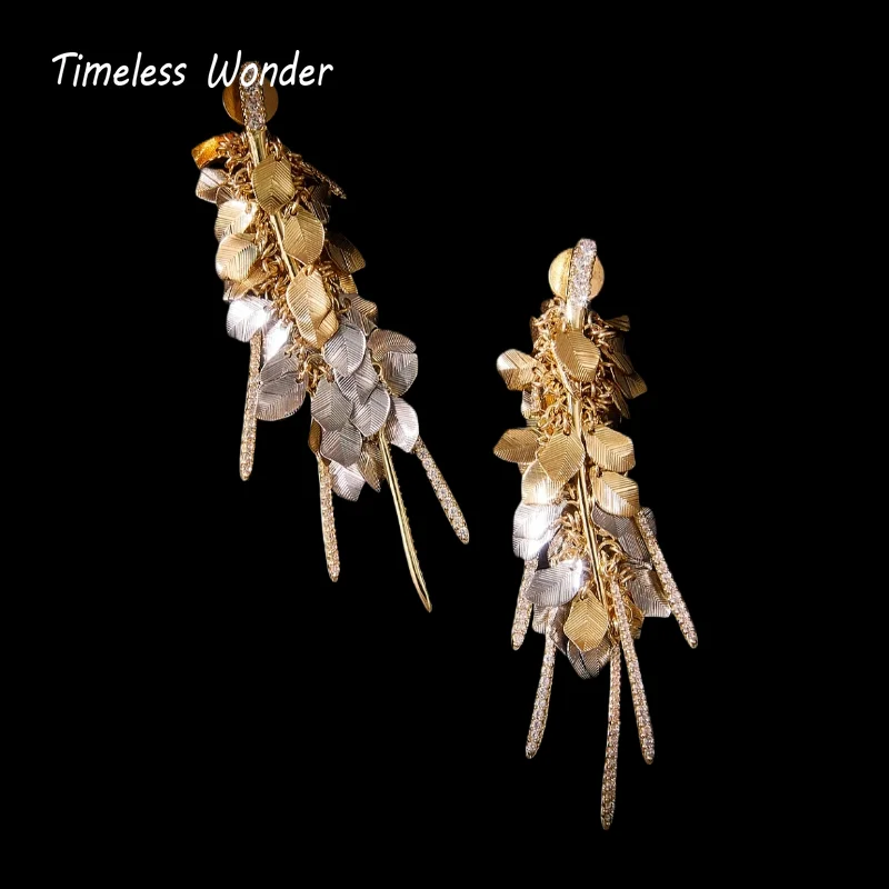 

Вневременные серьги-гвоздики с кисточками и листьями циркона, женские дизайнерские ювелирные изделия, сладкий подарок, редкий топ, модный стиль 3346