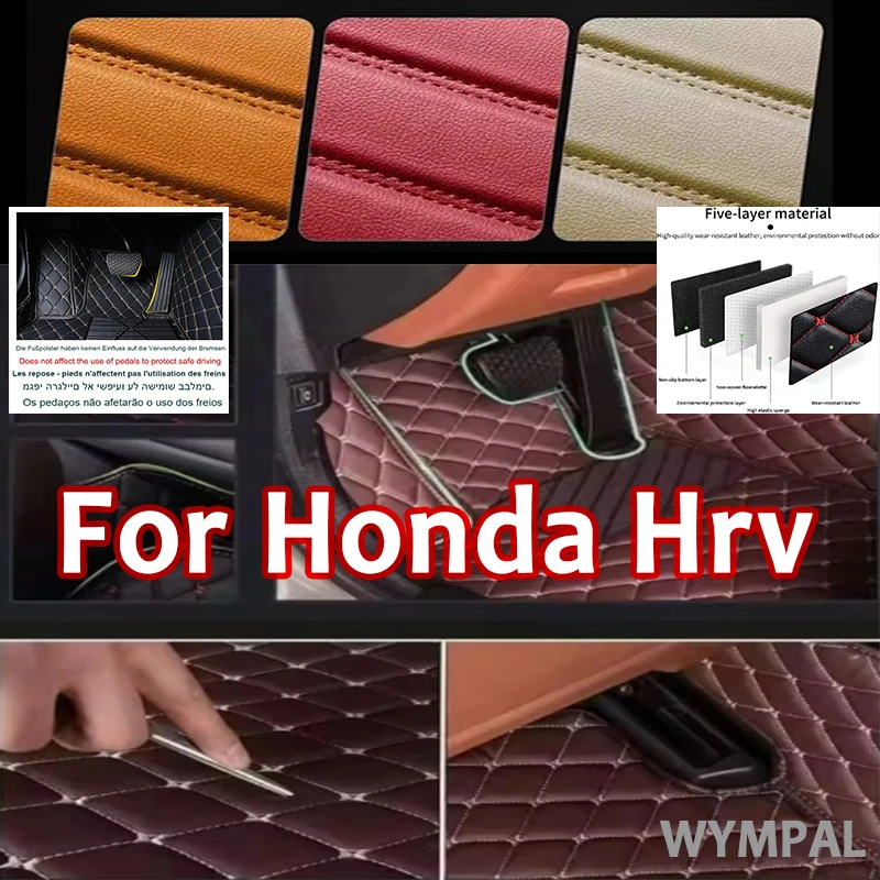 

Роскошные автомобильные коврики для Honda Hrv 2014 2015 2016 2017, авто кожаные женские автомобильные коврики с полным покрытием, автомобильные аксессуары на заказ